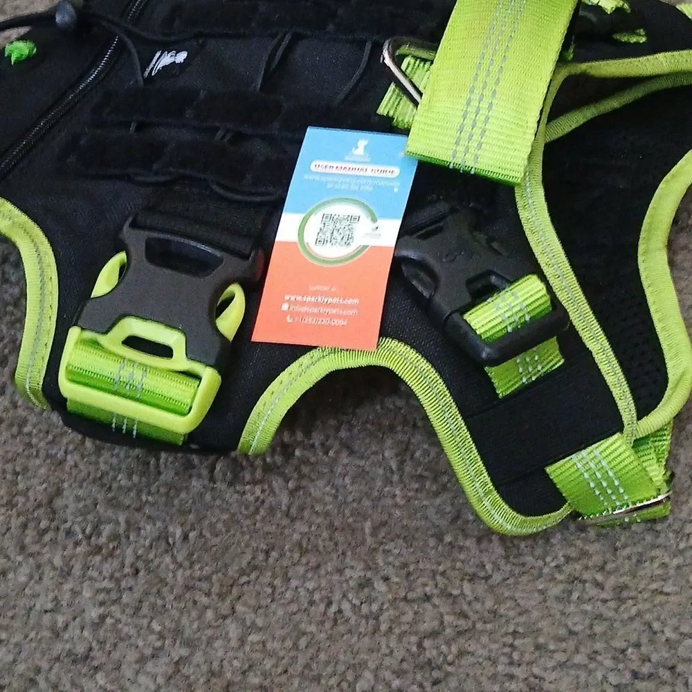 No Pull Dog Harness  Heavy Duty Dog Harness with Handle and Poop Bag Holder Sz M